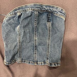 Abercrombie & Fitch Blue Denim Strapless Bustier
